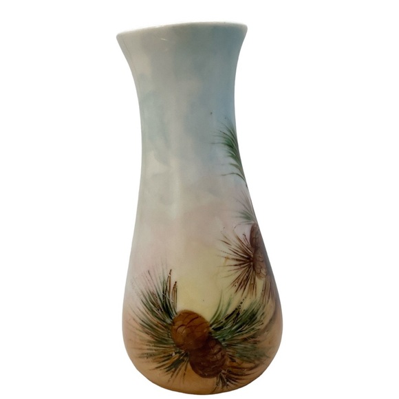 Vintage Hand Painted Bud Vase Bird on Branch Unmarked Porcelain Vase - Picture 4 of 6